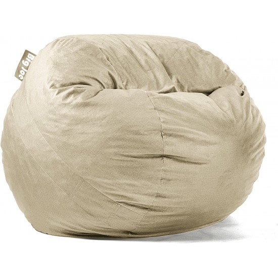 Big Joe Lenox Fuf Foam Filled Bean Bag, Medium, Oat | Classic Bean Bags
