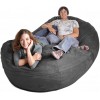 SLACKER 8-Feet Foam Microsuede Beanbag Lounger Giant Charcoal Gray | Luxury Bean Bags