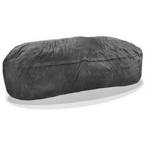 SLACKER 8-Feet Foam Microsuede Beanbag Lounger Giant Charcoal Gray | Luxury Bean Bags