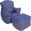 Navy Chairs Bean Bags and Ottoman