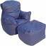 Navy Chairs Bean Bags and Ottoman
